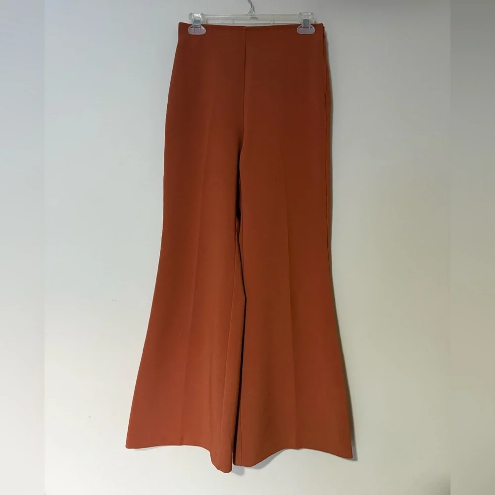 Urban Outfitters UO Naya High-Waisted Flare Pant Rust Orange